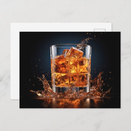 Whiskey Glass Postkarte (Vorne/Hinten)