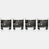 Whiskey Glasses - Schwarz und Gold Poker Design Whiskyglas (Vorderseite)