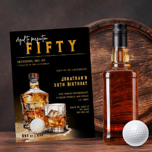 Whiskey & Golf Magazine Cover Geburtstagsparty Einladung