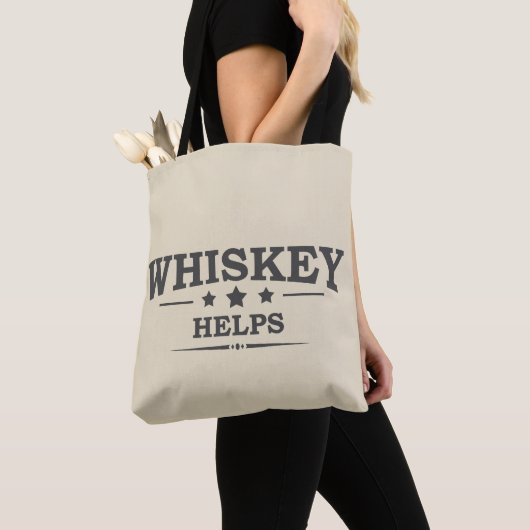 Whiskey hilft beim Trinken von Alkohol Redewendung Tasche (Von Nahem)
