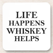 Whiskey hilft witzige Redewendungen Getränkeuntersetzer (Vorderseite)