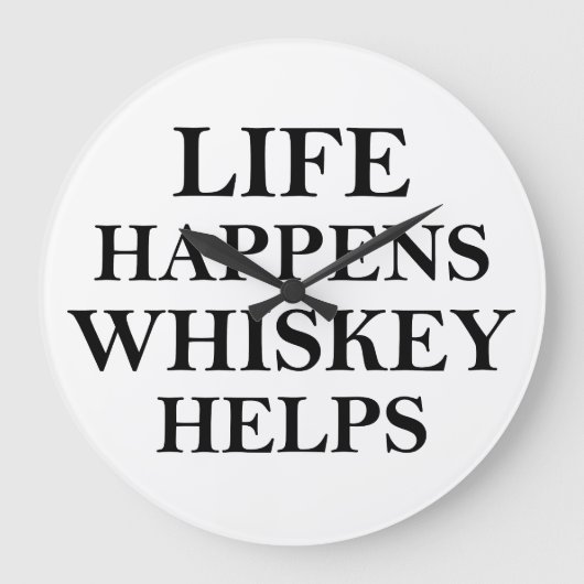 Whiskey hilft witzige Redewendungen Große Wanduhr (Vorderseite)