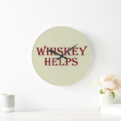 Whiskey hilft witzige Redewendungen Whisky Zitate Große Wanduhr (Zuhause)