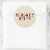 Whiskey hilft witzige Redewendungen Whisky Zitate Runder Aufkleber (Tasche)