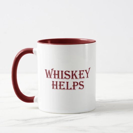 Whiskey hilft witzige Redewendungen Whisky Zitate Tasse (Links)