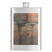 Whiskey-Holzfass Kegs Mit Monogramm Flachmann (Vorderseite)