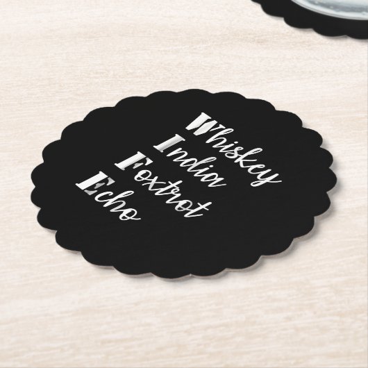 Whiskey India Foxtrot Echo Untersetzer (angewinkelt)