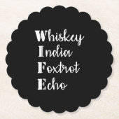 Whiskey India Foxtrot Echo Untersetzer (Vorderseite)