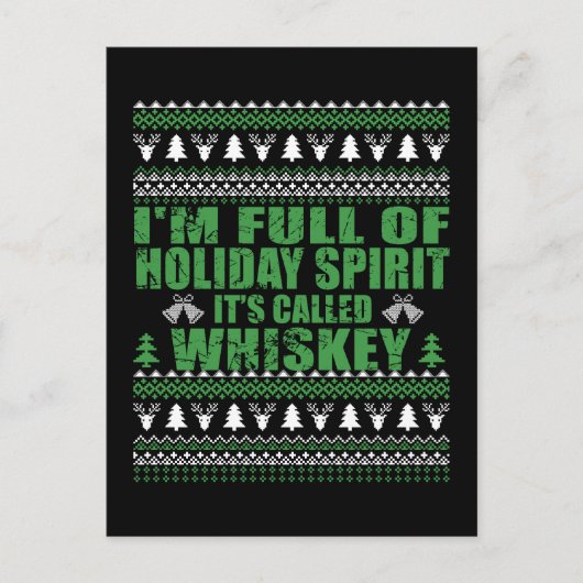 Whiskey ist mein lustiger, hässlicher Weihnachtspu Postkarte (Vorderseite)