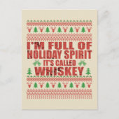 Whiskey ist mein lustiger, hässlicher Weihnachtspu Postkarte (Vorderseite)