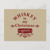 Whiskey ist mein Weihnachtsgeist Feiertagspostkarte (Vorderseite)