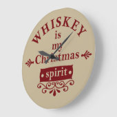 Whiskey ist mein Weihnachtsgeist Große Wanduhr (Winkel)