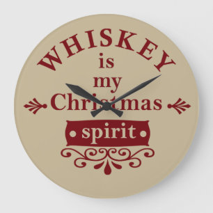 Whiskey ist mein Weihnachtsgeist Große Wanduhr
