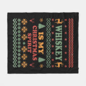 Whiskey ist mein Weihnachtsgeist lustig hässlicher Fleecedecke (Vorderseite (Horizontal))