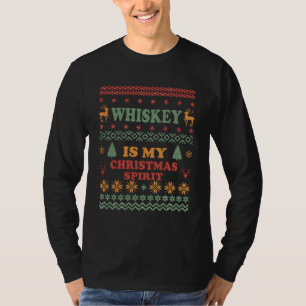 Whiskey ist mein Weihnachtsgeist lustig hässlicher T-Shirt