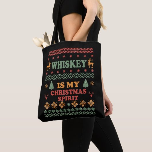 Whiskey ist mein Weihnachtsgeist lustig hässlicher Tasche (Von Nahem)