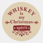 Whiskey ist mein Weihnachtsgeist Runder Aufkleber (Vorderseite)