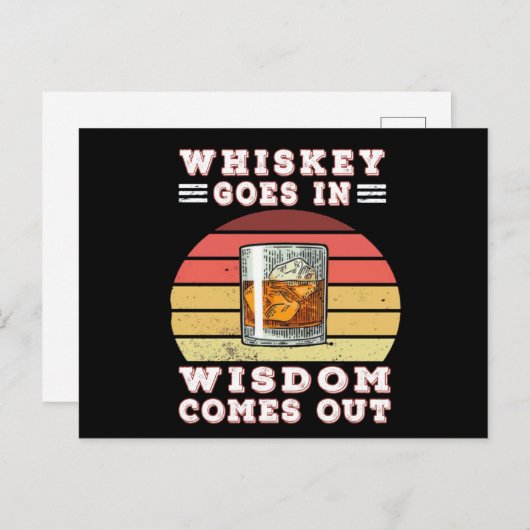 Whiskey kommt aus Weisheit Postkarte (Vorne/Hinten)