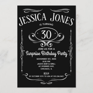 Whiskey Label 30. Geburtstag Einladung