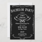 Whiskey Label Bachelor (ette) Party Einladung (Vorderseite)