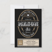 Whiskey Label Bachelor Party Bachelor Weekend Einladung (Vorderseite)