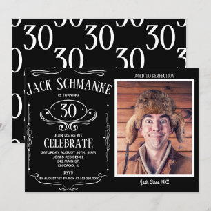 Whiskey Label OTH Foto Geburtstagspartei Einladung