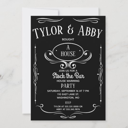 Whiskey-Label-Party Einladung (Vorderseite)