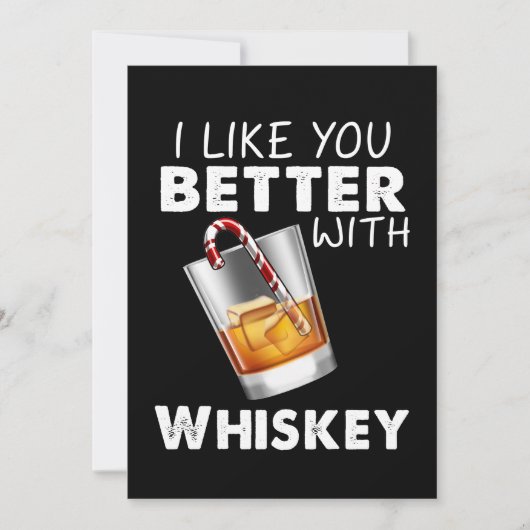 Whiskey Lover | Ich mag dich lieber mit Whiskey Dankeskarte (Vorderseite)