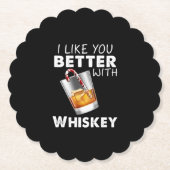 Whiskey Lover | Ich mag dich lieber mit Whiskey Untersetzer (Vorderseite)