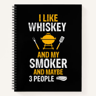 Whiskey Mein Raucher 3 Personen Witze GRILLEN Notizblock