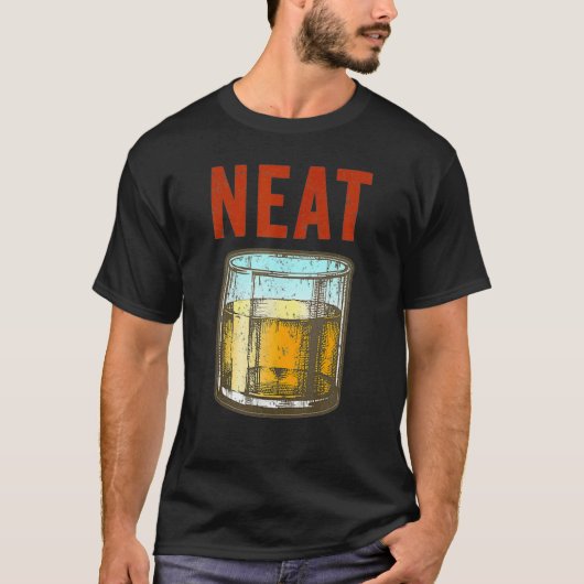 Whiskey Neat Fun Old modische Scott und Bourbon T-Shirt (Vorderseite)
