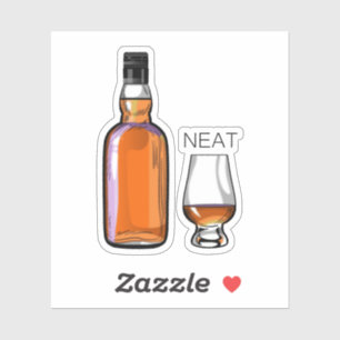 Whiskey Neat Funny Alkohol trinken Aufkleber