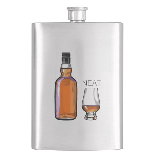 Whiskey Neat Funny Alkohol trinken Flachmann (Vorderseite)