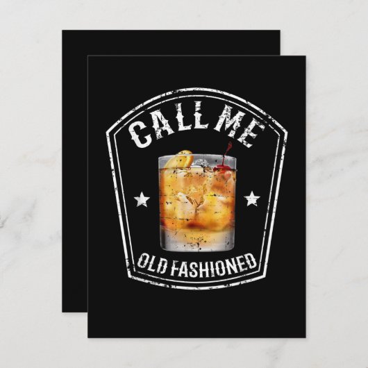 Whiskey nennt mich altmodisch dankeskarte (Vorne/Hinten)