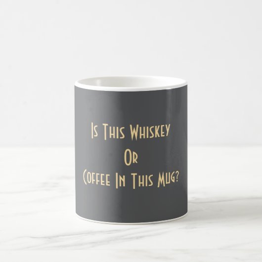 Whiskey oder Kaffee? Grau Kaffeetasse (Mittel)