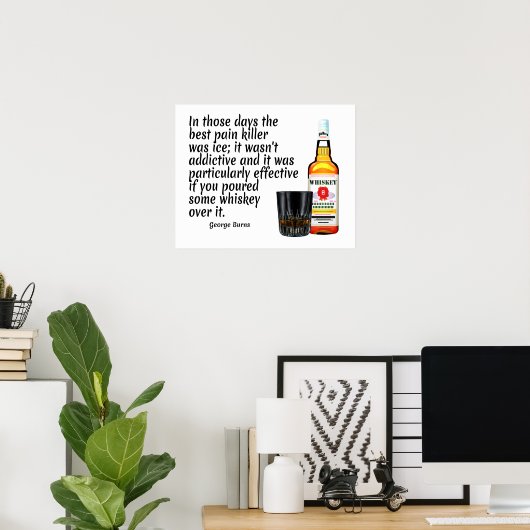 Whiskey Quote Art Print Poster (Heimbüro)