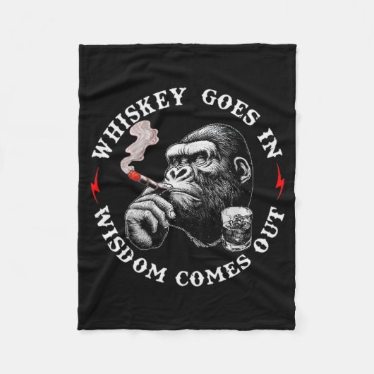 Whiskey Rein Wisdom Kommt Lustiger Affe (auf Fleecedecke (Vorderseite)