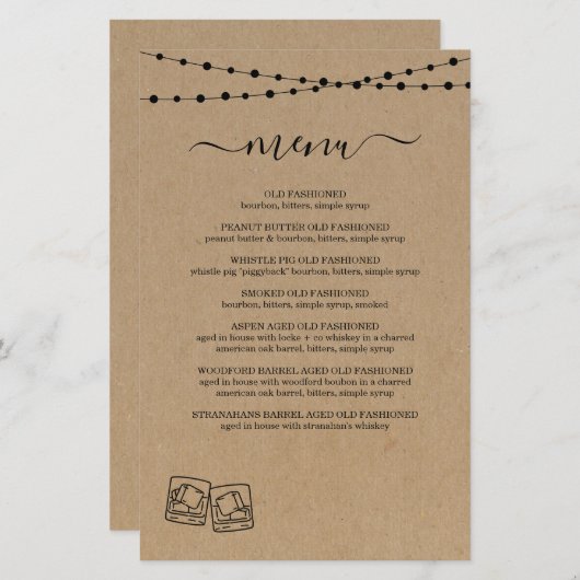 Whiskey / Rum Tasting Menu (Vorne/Hinten)