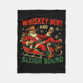 Whiskey Sleigh Bound Cowboy Santa Christmas  Fleecedecke (Vorderseite)