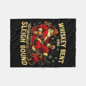 Whiskey Sleigh Bound Cowboy Santa Christmas  Fleecedecke (Vorderseite (Horizontal))