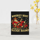 Whiskey Sleigh Bound Cowboy Santa Christmas Karte (Gelbe Blume)