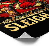 Whiskey Sleigh Bound Cowboy Santa Christmas Poster (Ecke)