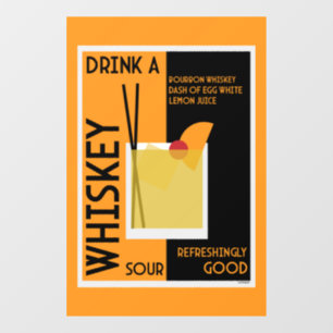 Whiskey Sour Cocktail Napkin Fensteraufkleber