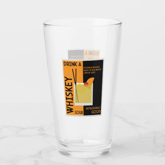 Whiskey Sour Cocktail Napkin Glas (Rückseite)