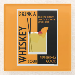 Whiskey Sour Cocktail Napkin Glasuntersetzer