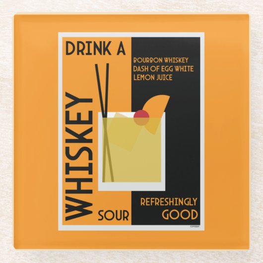 Whiskey Sour Cocktail Napkin Glasuntersetzer (Vorderseite)