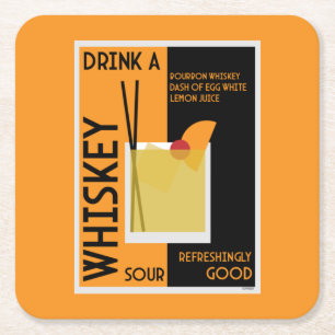 Whiskey Sour Cocktail Napkin Rechteckiger Pappuntersetzer