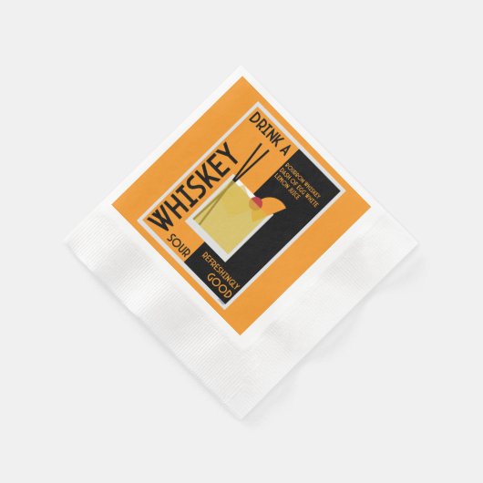 Whiskey Sour Cocktail Napkin Serviette (Ecke)