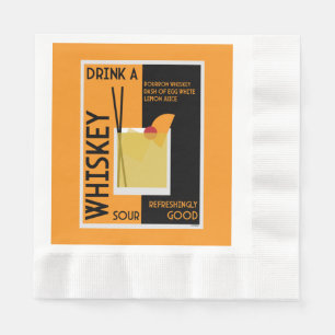 Whiskey Sour Cocktail Napkin Serviette