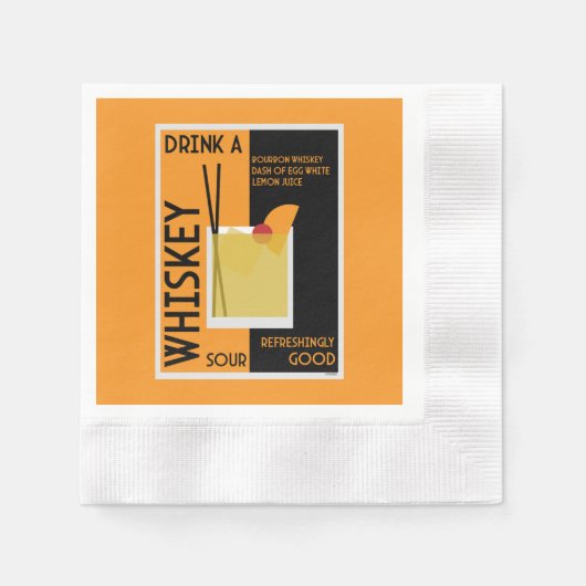 Whiskey Sour Cocktail Napkin Serviette (Vorderseite)